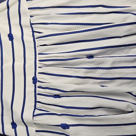 ANTONIO MELANI A-Line Flowy Maxi Skirt: White W/Blue Rope/knots: Size- 14 - Picture 2 of 16